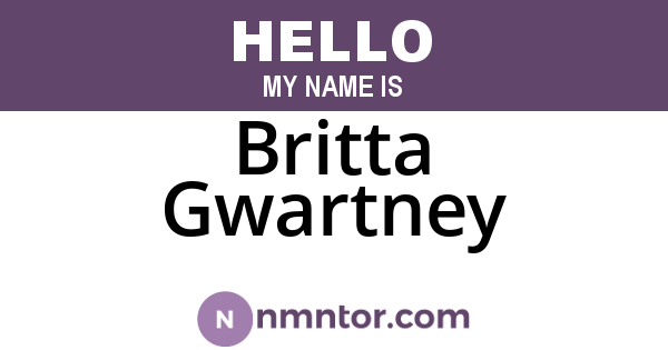 Britta Gwartney