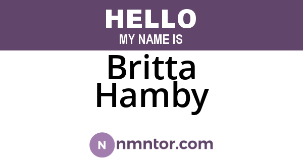Britta Hamby