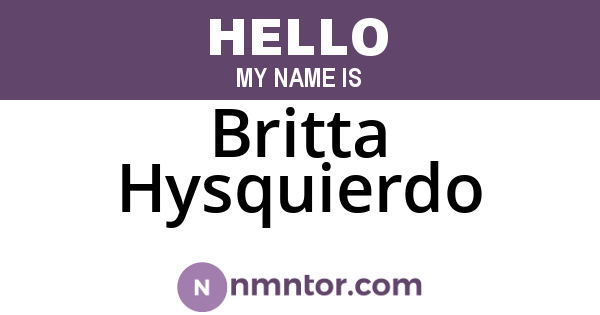 Britta Hysquierdo