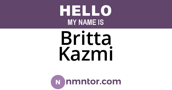 Britta Kazmi