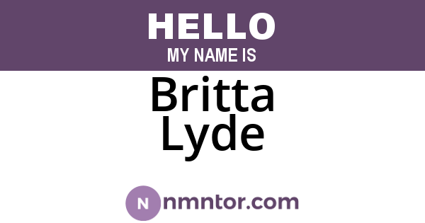 Britta Lyde