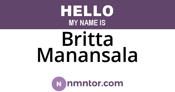 Britta Manansala