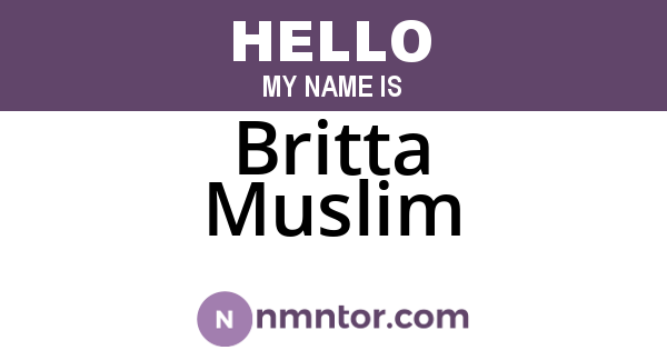 Britta Muslim
