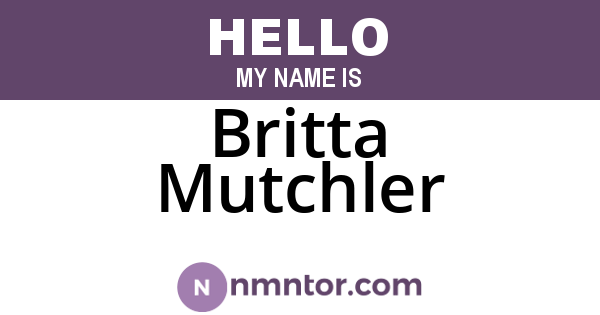 Britta Mutchler