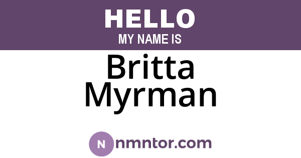 Britta Myrman
