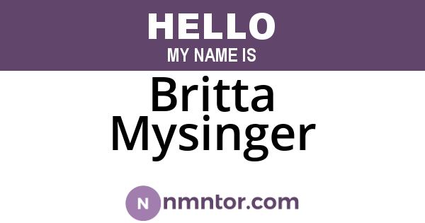 Britta Mysinger