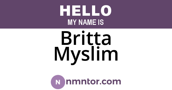 Britta Myslim