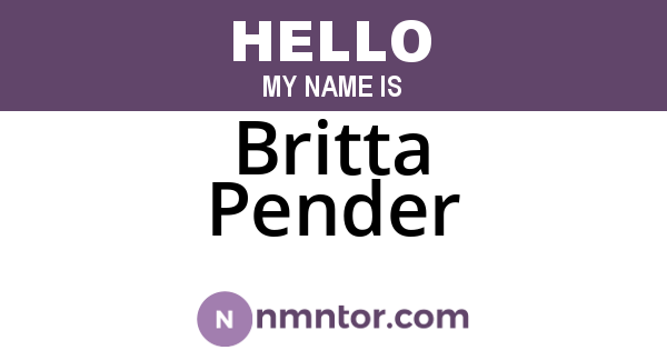 Britta Pender