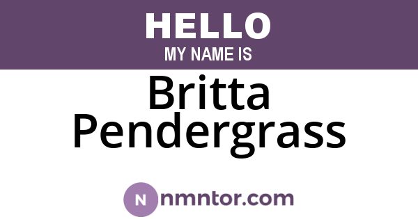 Britta Pendergrass