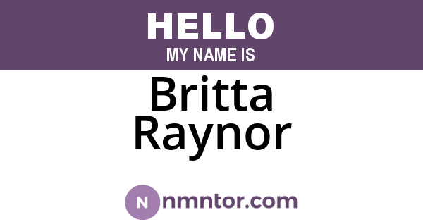 Britta Raynor