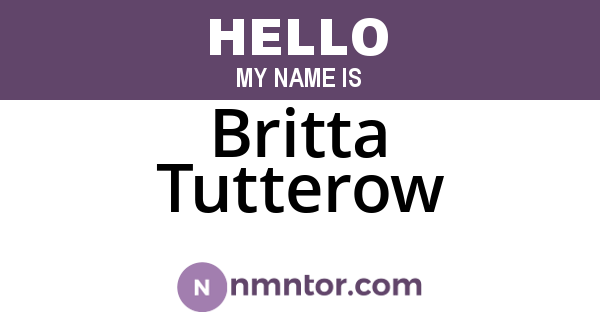 Britta Tutterow