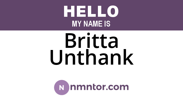 Britta Unthank