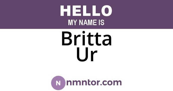 Britta Ur