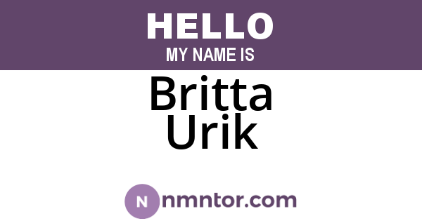Britta Urik
