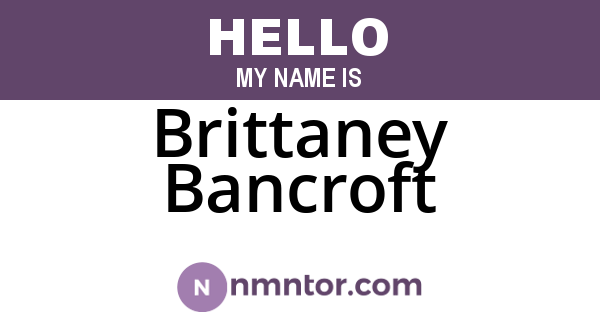 Brittaney Bancroft
