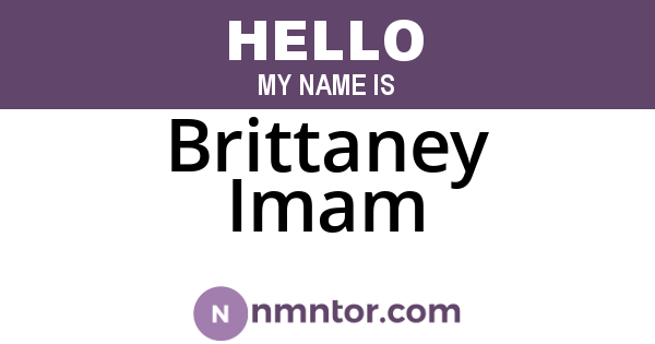 Brittaney Imam