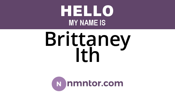 Brittaney Ith