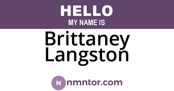 Brittaney Langston