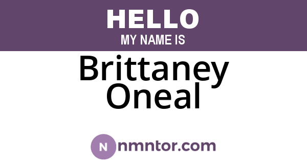 Brittaney Oneal