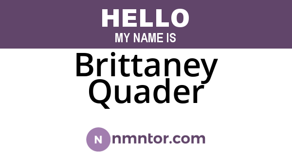 Brittaney Quader