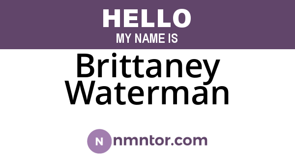 Brittaney Waterman