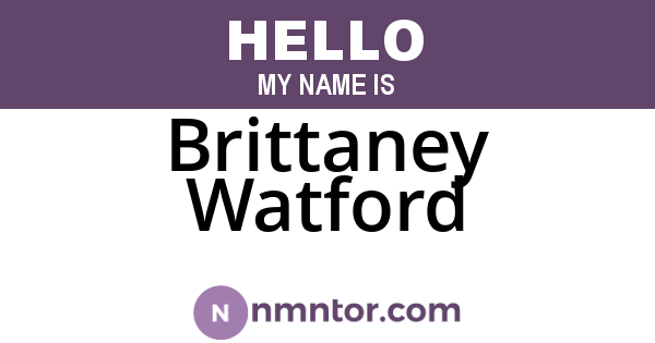 Brittaney Watford