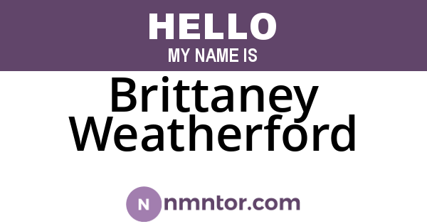 Brittaney Weatherford