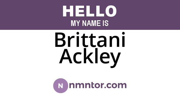Brittani Ackley
