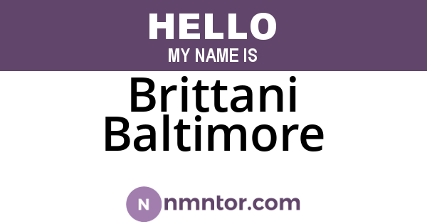 Brittani Baltimore