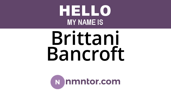 Brittani Bancroft