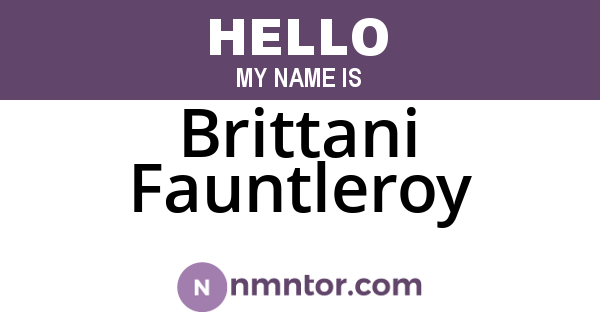 Brittani Fauntleroy