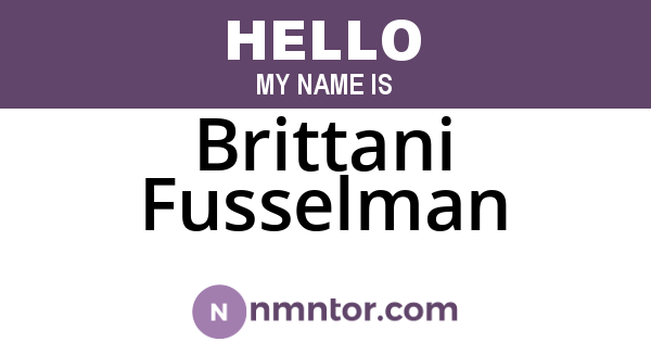Brittani Fusselman