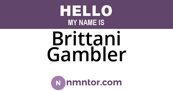 Brittani Gambler