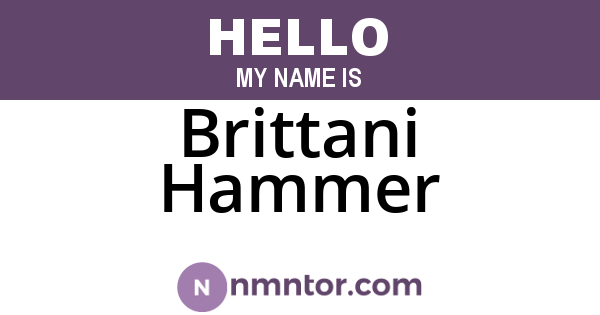 Brittani Hammer
