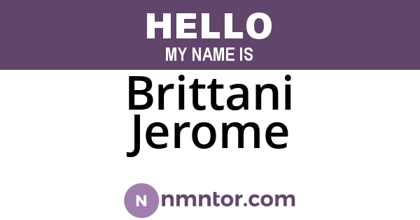 Brittani Jerome