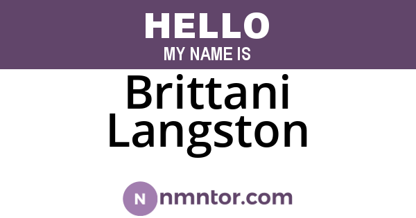 Brittani Langston