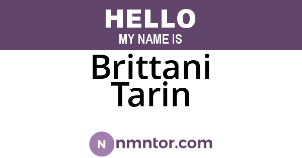 Brittani Tarin