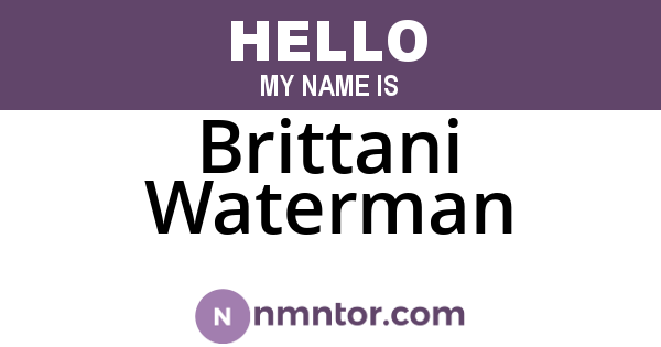 Brittani Waterman