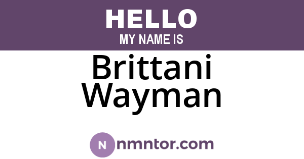 Brittani Wayman