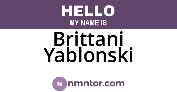 Brittani Yablonski