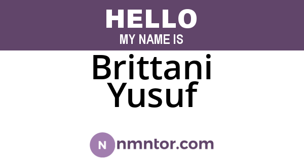 Brittani Yusuf