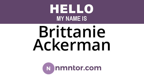 Brittanie Ackerman
