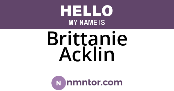 Brittanie Acklin