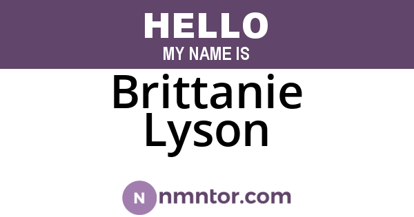 Brittanie Lyson