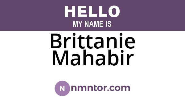 Brittanie Mahabir