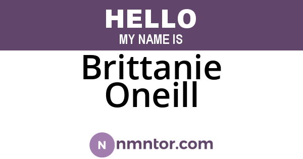 Brittanie Oneill