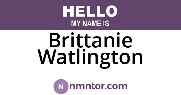 Brittanie Watlington