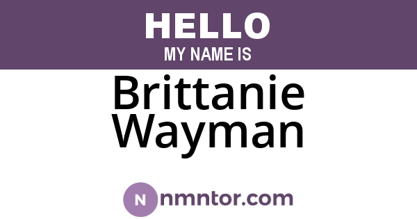 Brittanie Wayman