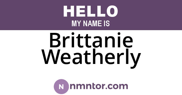 Brittanie Weatherly