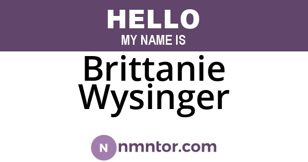 Brittanie Wysinger